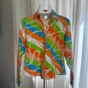 Vintage women's 90's Multicolored Striped Button-Up Size 10